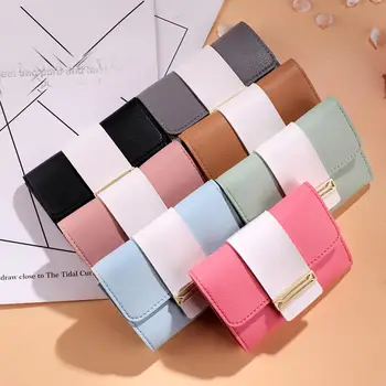 

Women Short Style Leisure Contrast Color Small Fresh Coin Purse Card Holder Bag