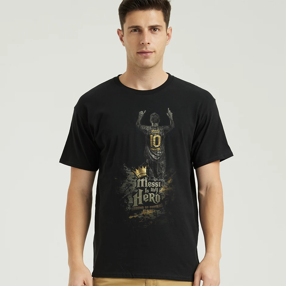 

GILAG Lionel Messi FC Barcelona T-Shirt Organic 100% Cotton Short Sleeve Round Collar Man tee shirts