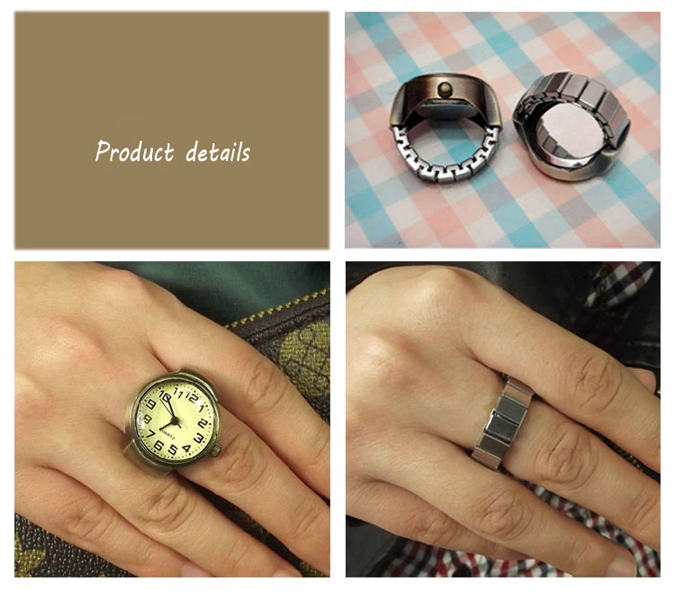 Женские винтажные часы в стиле панк, круглые, сплав, кварцевые, кольцо на палец, ювелирные изделия, модный циферблат, Кварцевые аналоговые наручные часы, флип-палец, Relogio