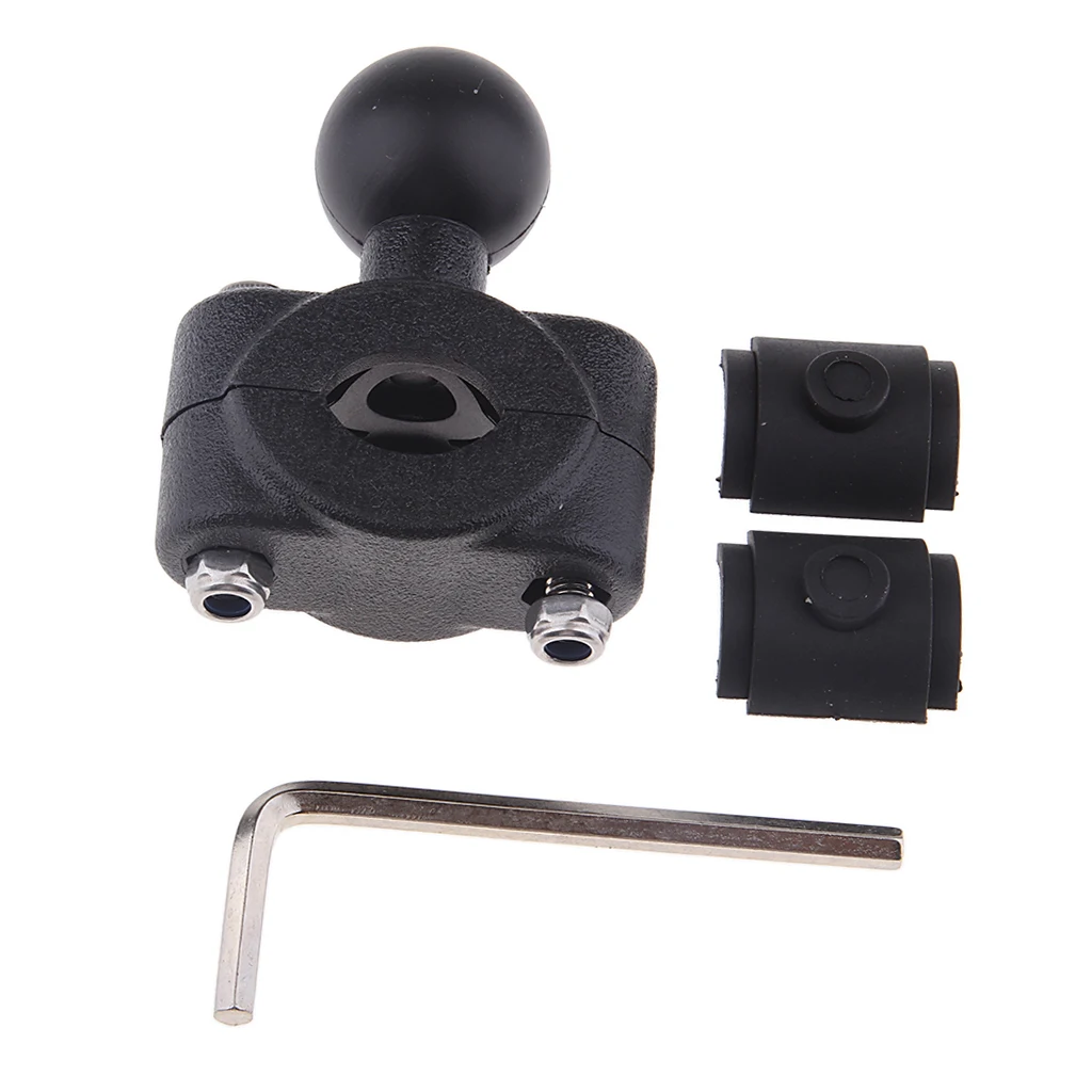 Motorcycle 1'' 25mm Ball Adapter Mobile Phone GPS Holder Rear View Mirror 17mm Clamp