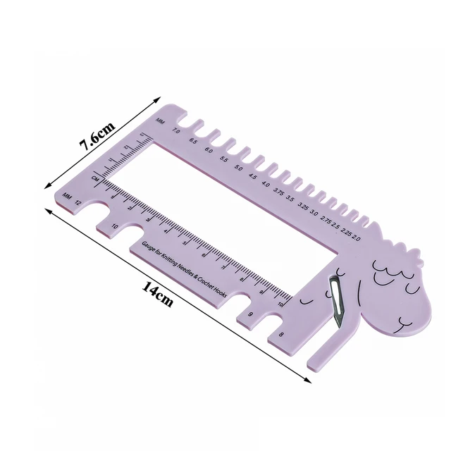 Gauge Size Guide Crochet Hook Ruler Sheep Shape Sewing Knitting Measure  Ruler