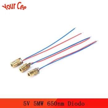 

10pcs 5MW Laser Diodes 5V 5MW 650nm Diodo RED Dot Laser Diode Circuit 5V 5MW 650nm Module Pointer Sight Copper Head For Arduino