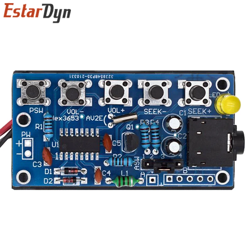 Demonte HEX3653 Stereo FM Radyo Alıcı Modül Elektronik Eğitim Kiti DC 1.8V-3.6V