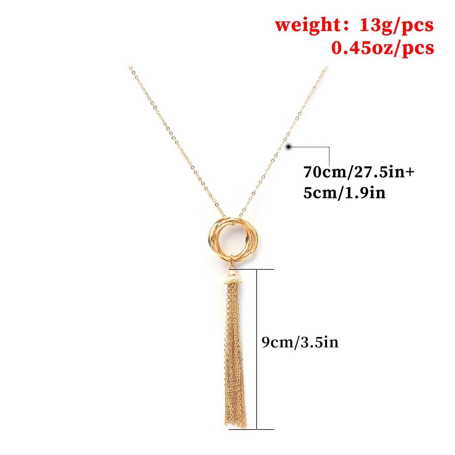 States Selling Jewelry Circle Pendant Necklace Female Fashion Sweater Chain Tassel Sautoir Long Money