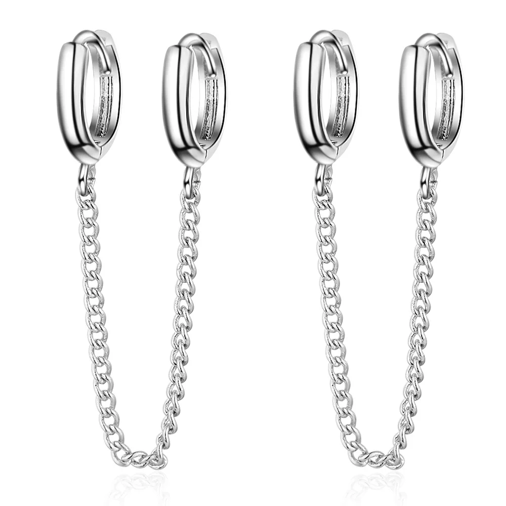 one pair Модные серьги уличная модная одежда Настоящее серебро 925 пробы ювелирные изделия простые серебряные Клипсы Серьги горячие девушки ювелирные украшения для свиданий - Окраска металла: one pair