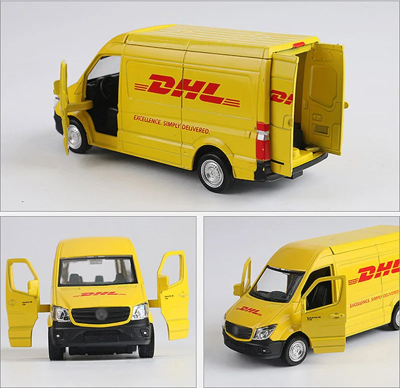 1/36 Truck DHL Model Sprinter MPV Toy Vehicle Alloy Pull Back Mini