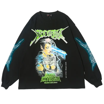 

Long Sleeve Mens T Shirt Hip Hop Streetwear Graphic Tees Men Black Anime Shirts Sloth Couple Clothes 2020 Fashion Spring Tops