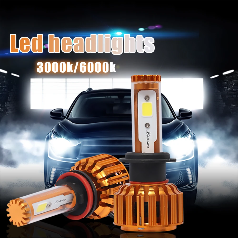 MINI Canbus Car Headlight LED Bulb H1 H7 H11 9012 30W 3000K 6000K 3800LM led lampada automotivo Auto Fog Light Lamp 2PCS Styling