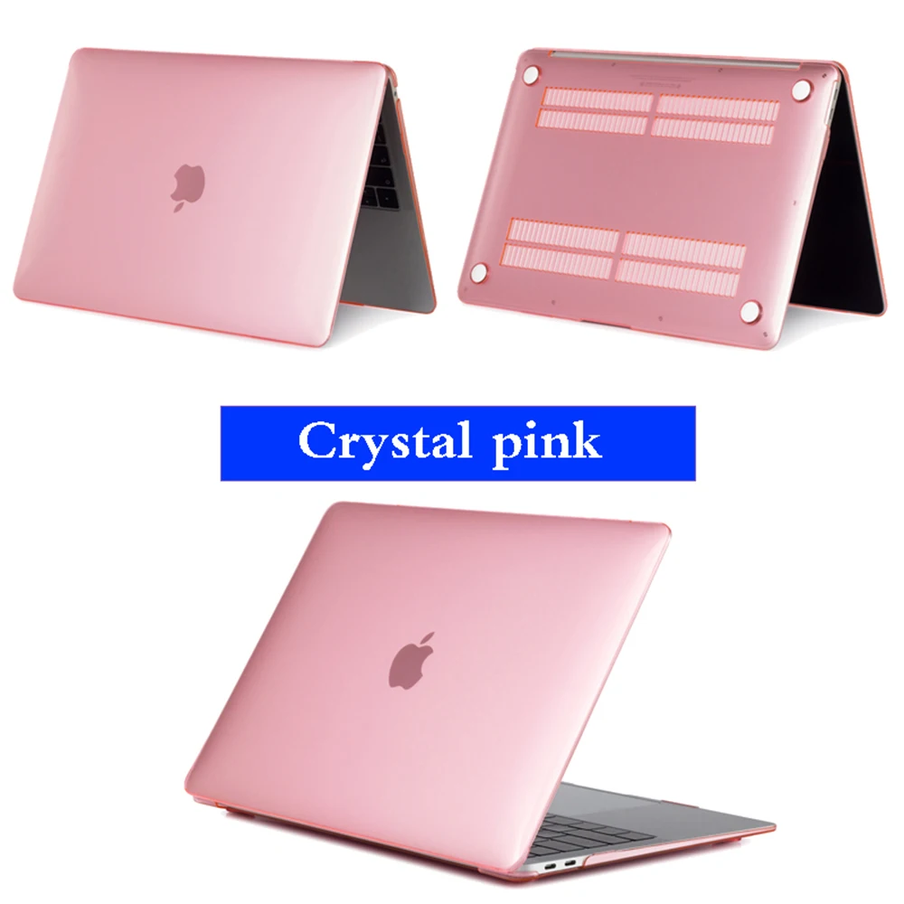 crystal Pink Чехол для ноутбука с кристаллами для MacBook Touch ID A1932, чехол для Macbook Air 13 A1466 A1369 Pro retina 11 12 13 15,4 15, Жесткий Чехол - Цвет: crystal Pink