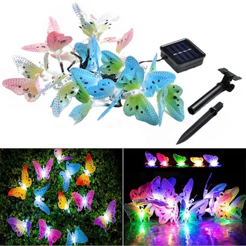 

4.9M 20 LED Optic Butterfly Solar String Lights Christmas Fairy Garden Lights for Outdoor Home Lawn Patio Party and Holiday Deco