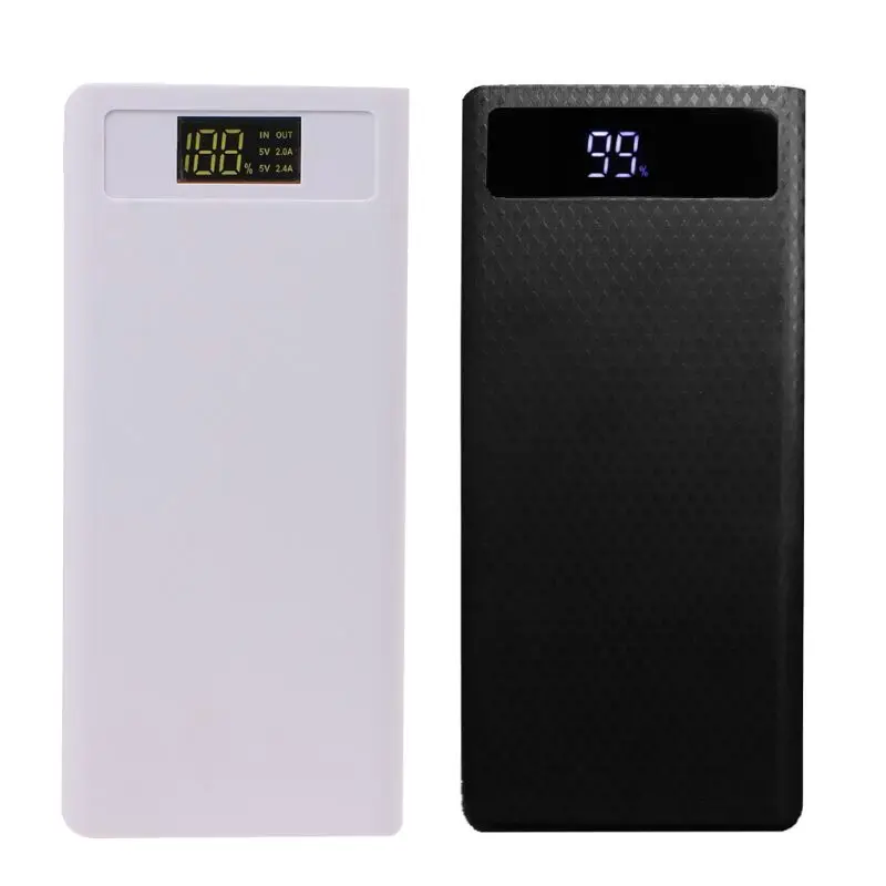 

Dual USB LED Light 8x 18650 Battery DIY Power Bank Box Holder For Mobile Phone