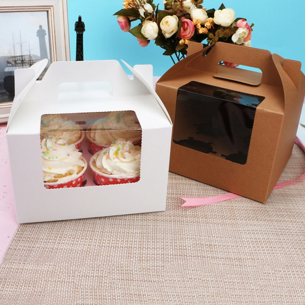 Clear Favor Wedding Party Paper Container Cupcake Gift Candy Cake Box 10Pcs
