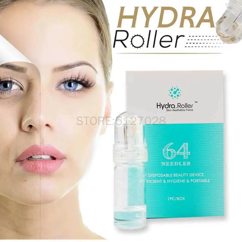 

Micro needles roller dermaroller Hydra Roller 64 MezoRoller Anti Age Derma Reborn Eye Treatmenent Cell Regenaration Pores Refine