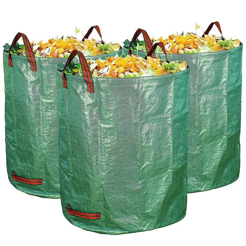 3-Pack 72 галлонов садовая Сумка-многоразовые сверхмощные садовые сумки, светильник для газона и бассейна садовый лист мешок для отходов