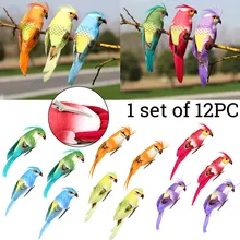 best selling products 12PC/Set Parrots Artificial Birds Model Outdoor Home Garden Lawn Tree Decor support dropshipping