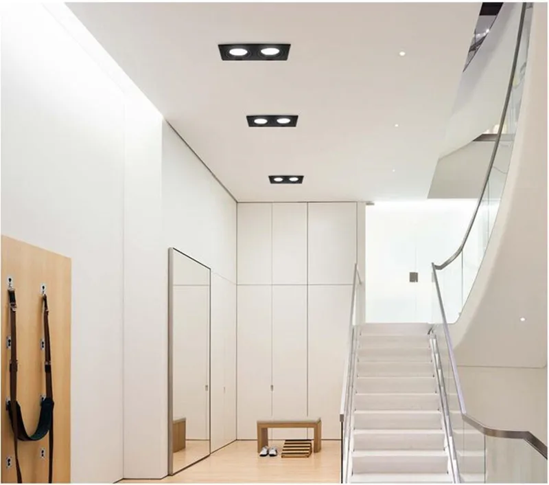 Dimmable high quality LED COB Spotlight Ceiling lamp AC85-265V 14W 18W 24W Aluminum recessed downlights square led panel light