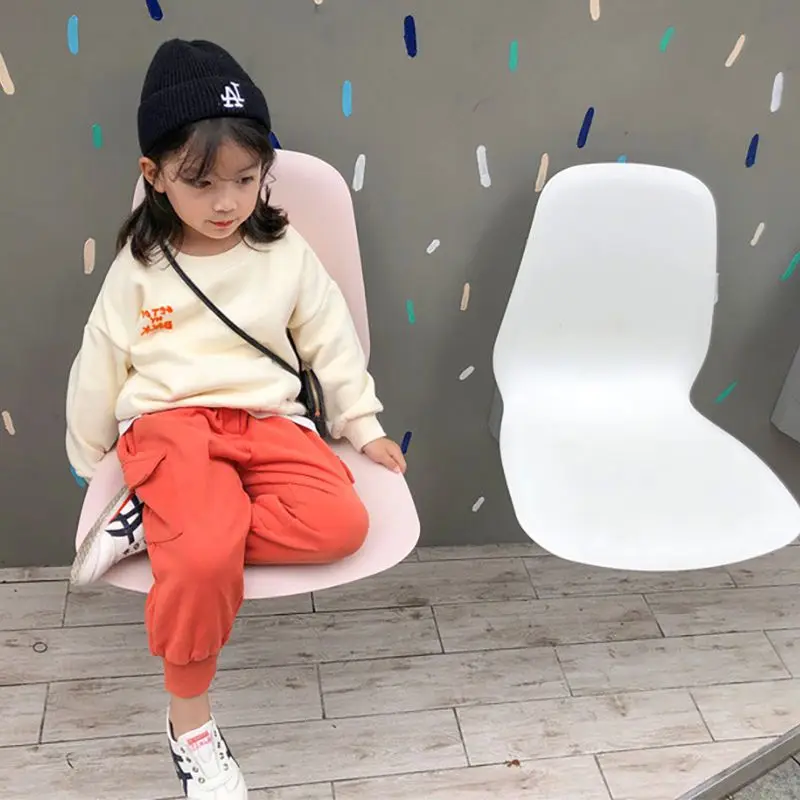 Girls Cute Wild Round Neck Letter Printing T-Shirt Sweater Long-Sleeved Cotton Thickening Candy Color Spring And Autumn - Цвет: A