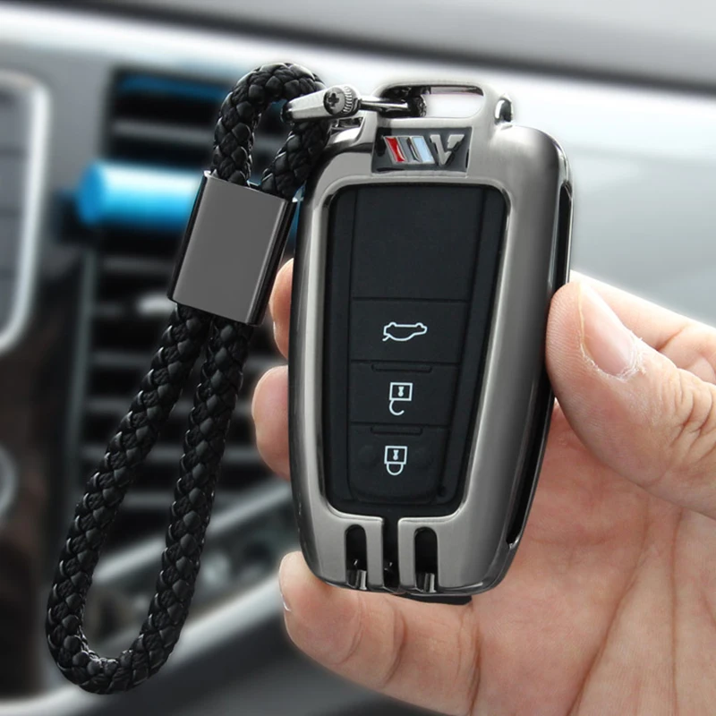 Цинковый сплав fob чехол для дистанционного ключа автомобиля чехол для Toyota Camry Corolla CHR Prado RAV4 Prius 2 3 кнопки автомобильный Стайлинг ключ сумка оболочка