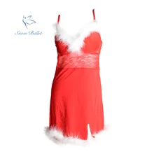 Рождественская одежда, красное микроволокно, белое индейка, перо, сексуальное женское нижнее белье, нижнее белье