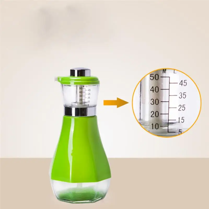 1PC Oil Bottle 500ML Glass Press Control Leakproof Oil Seasoning Vinegar Soybean Sauce Bottle Can Pot for Kitchen Restaurant