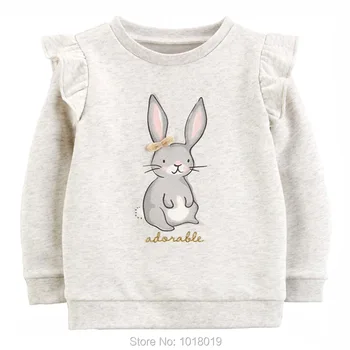 

Cute Rabbit 100% Terry Cotton Sweater Children t-shirt Tee Blouse Baby Girl Clothes Kids Hoodies Bebe Girls Tops Sweatshirt 1-7Y