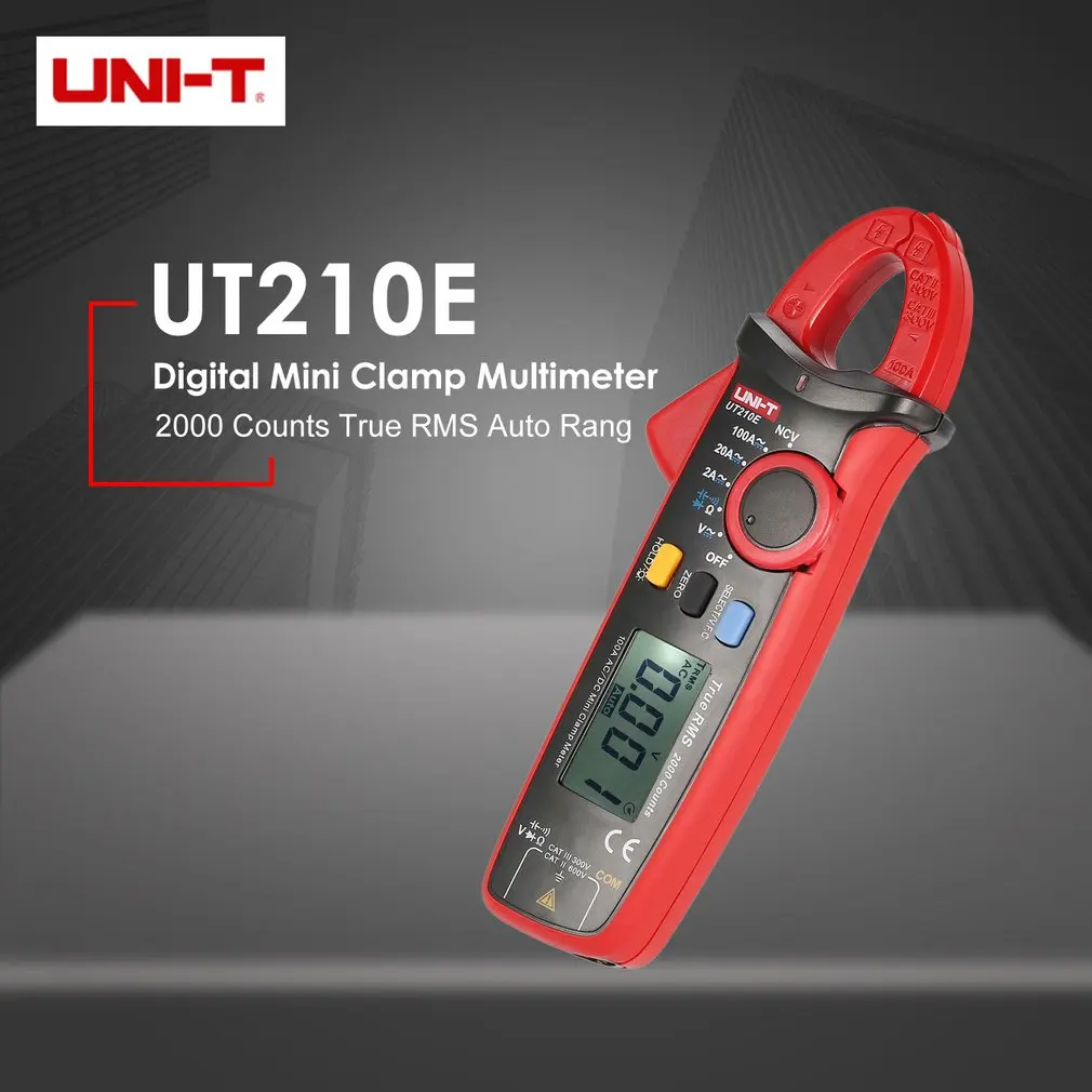 UT210E UNI-T мини True RMS цифровой ручной мультиметр-зажим Volmeter Авто диапазон DC/AC напряжение температура NCV UT210C 210D 210E - Цвет: UT210E