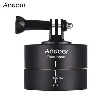 

Andoer 120 Minutes 360 Degrees Panning Auto Rotation Time Lapse Tripod Head Panoramic Stabilizer for GoPro Camera Smartphones