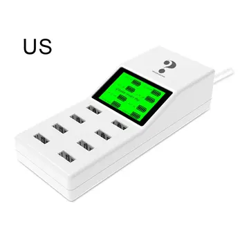 

8 Ports Usb Quick Fast Charger LED Digital Display IC Automatically Recognizes Multi-port 8USB Mobile Phone US EU UK Plug