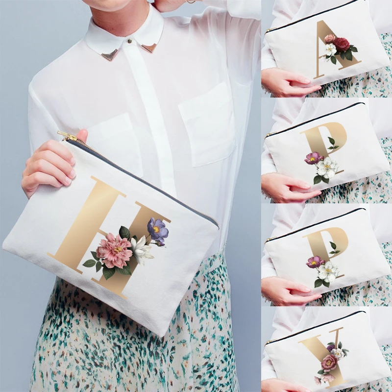 flower print makeup bag