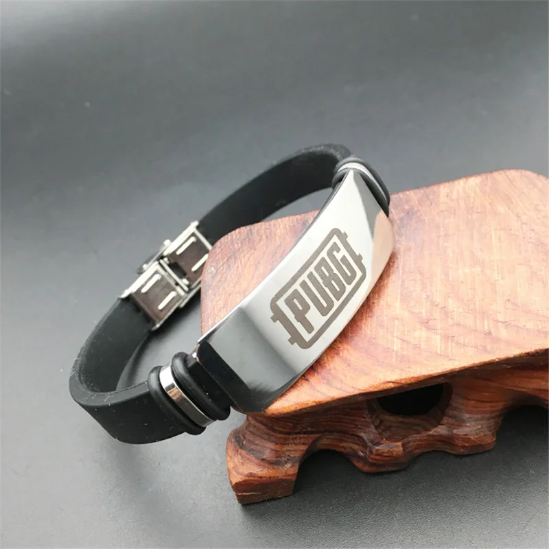 Мужской браслет PUBG Регулируемый силиконовый из нержавеющей стали для