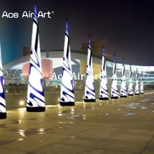 Дешевый Печатный сценический светильник 5 м H, надувной прямой конус с основанием для свадебных мероприятий, вечерние украшения