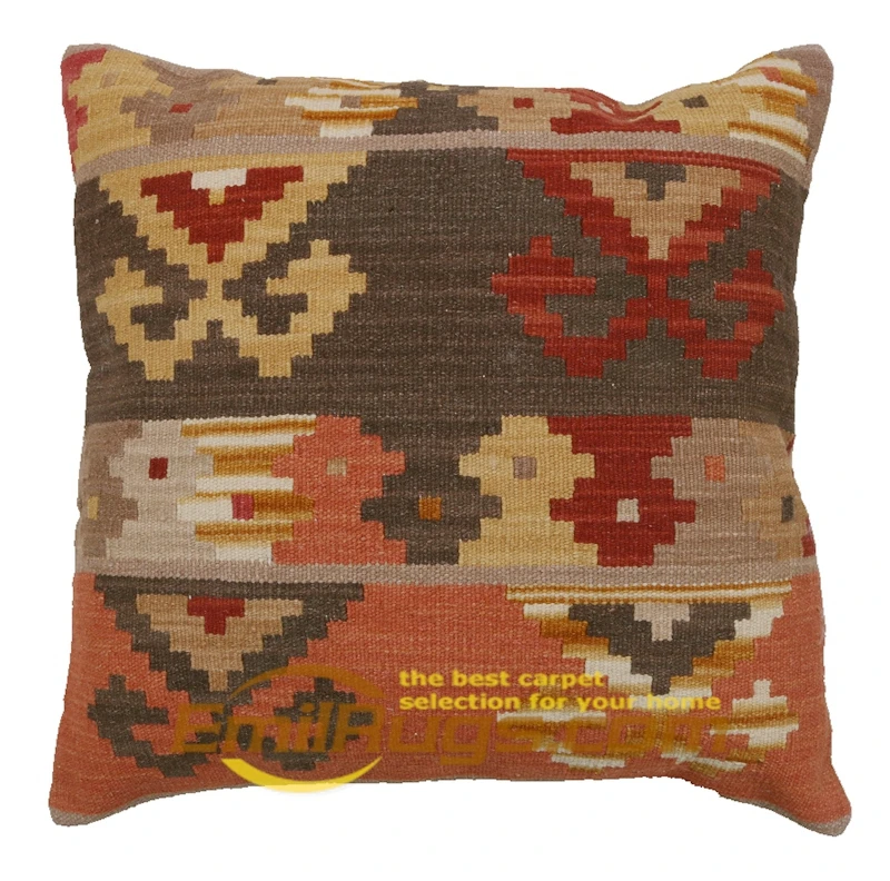 cushion cover 60*60 Kilim Square Cover Wool Handmade Square Fleece Living Room - Цвет: 4 jing 60x60 cm