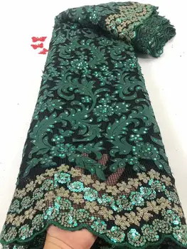 

African Net Lace Fabric 2020 High Quality Lace French Nigerian Mesh Sequins Lace Fabrics For Wedding Dress Sewing