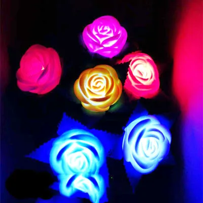 Светодиодные Цвета меняющие цветок розы ночник лампа подарок для детей спальни