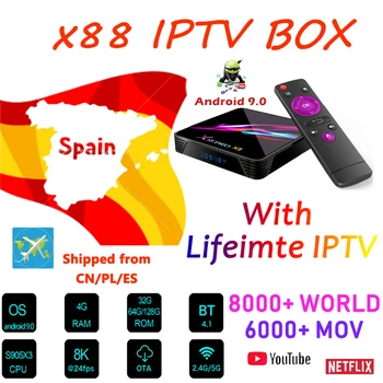 

X88 PRO X3 Smart Android 9.0 Android IPTV Box Android 9.0 Set top Box 4 4GB RAM 128G/64G ROM 8K Media Player with lifetime IPTV