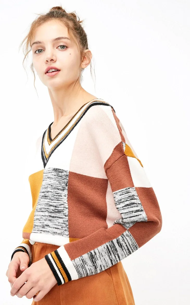 Vero Moda женский жаккардовый свитер с v-образным вырезом в клетку разных цветов | 319113510