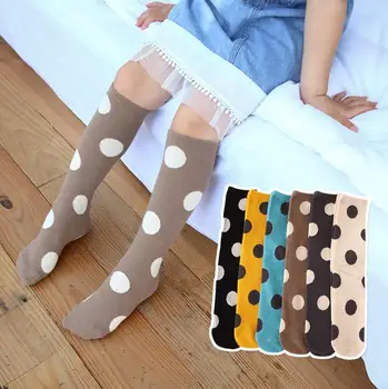 

Autumn girl kittens dot Stockings girl thigh Knee socking half socks 6colors 38CM 3-12Years DQ16 TZ05