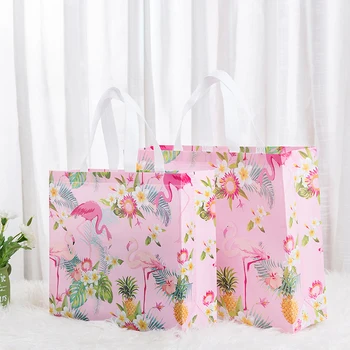

Non-woven Fabric Flamingo Shopping Bag Reusable Pouch Travel Storage Bag Women Casual Handbag Tote Bags Tote