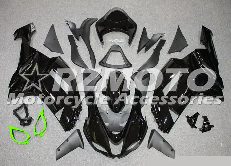 ABS Полный комплект обтекателя подходит для Kawasaki ZX6R 2007 2008 мотоцикл Обтекатели ZX-6R 07 08 Ninja 636 кузов хороший черный
