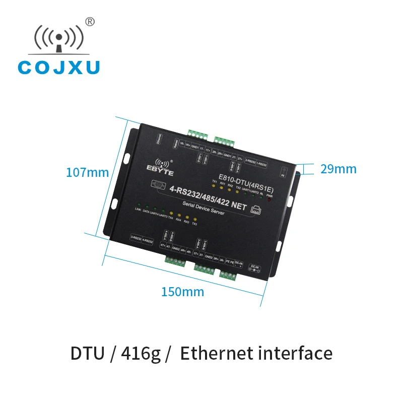 Сервер Ethernet с последовательным портом RS422 RS485 RS232 4 канальный Ebyte E810 DTU(4RS1E) 32 битный