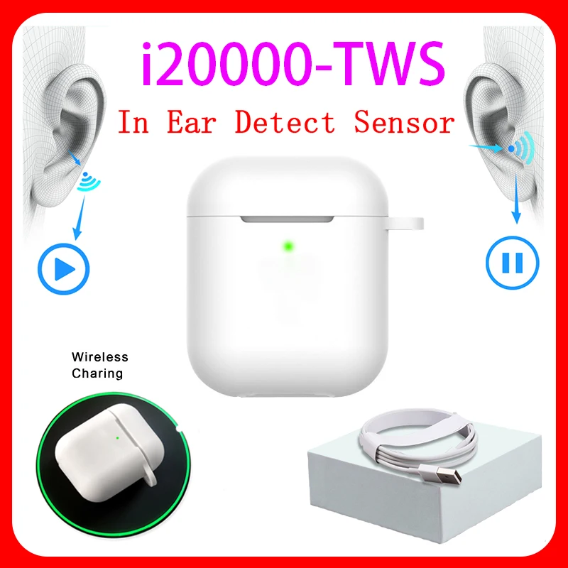 

Original i20000 TWS 1:1 In-ear H1 Aire 2 Blutooth Earphone Mini Wireless Earbud Headphone Aire2 Headset PK W1 Chip elari Kulakli