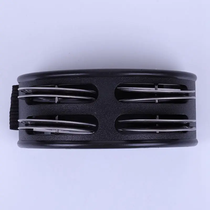 Ножной Тамбурин перкуссия со стальной для Cajon& гитаристов черный