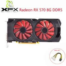 Видеокарта XFX AMD Radeon RX 570 8 ГБ DDR5, видеокарта AMD GPU RX570 8 ГБ, графическая карта 256 бит, Настольная компьютерная игра, используемая карта Radeon RX 570