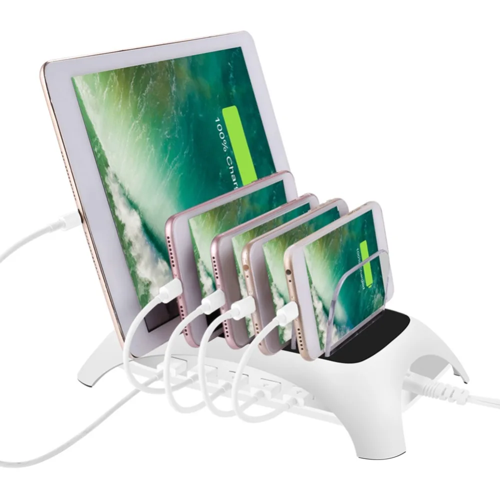 

Universal USB 5 Port Multi-port Desk Charging Station 2.4A Travel Fast Charger Hub For iPhone Android 11