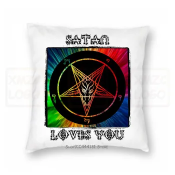 

Fashion 100 Cotton Hot Sale Summer Pillow case Church Ofloves You God Death 666 Gothic Lucifer Lavey Tee