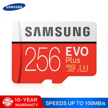 

SAMSUNG Memory Card EVO PLUS 256GB micro SD SDHC SDXC Grade CLASS10 UHS-I U3 4K TF Cards Trans Flash microSD