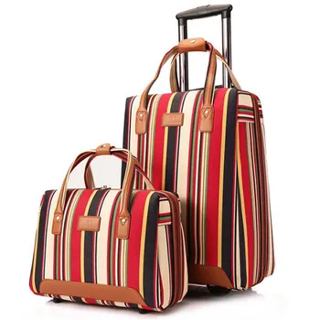 

20inch Women Travel bags Carry-on bag Trolley Suitcase set Rolling luggage travel backpack on wheel lightweight portable Handbag