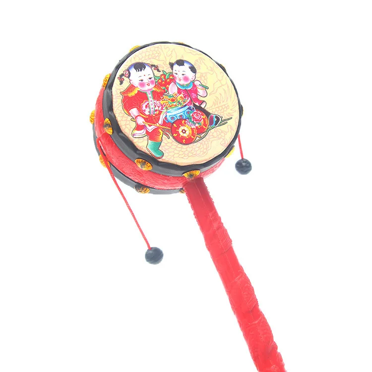 Baby 10 Yuan Rattle Stall Drum Traditional Infant shou yao gu Aged 1-2 Years 10 Yuan Auspicious Kids