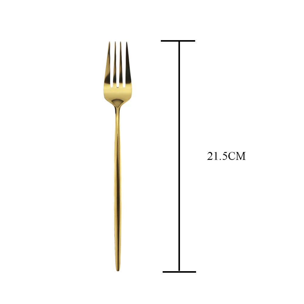 Dinnerware Set Purple Tableware Dinner Set 18/10 Stainless Steel Cutlery Set Knife Fork Spoon Silverware Set Home Flatware Set - Цвет: gold dinner fork