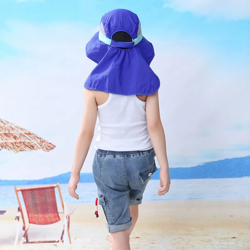 Kids Sun Hat Wide Brim Bucket Cap Children Summer Beach Hat Girls Boys Outdoor Travel Sun Hats Casual Fisherman Caps